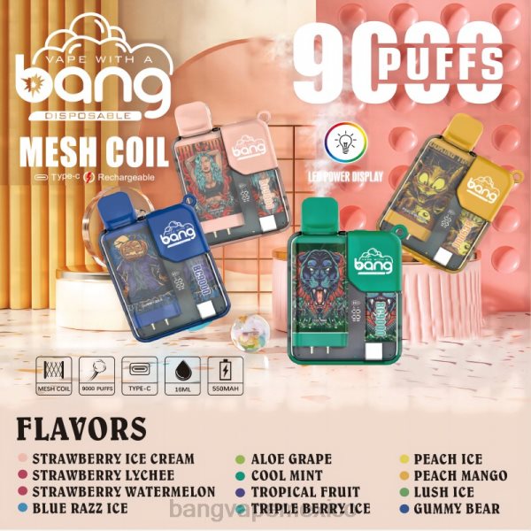 Bang Vape Sabores - Bang Vape Box BC9000 precargado 16ml Z0LZ6 desechable