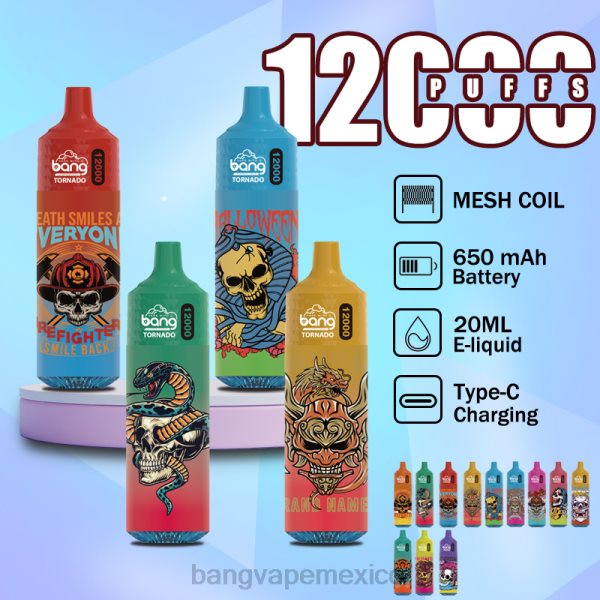 Vape Gang Disposables - Bang Vape Tornado 12000 inhalaciones con bobina LED y malla. Z0LZ4 desechable