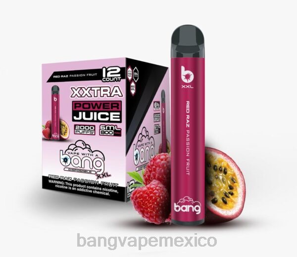 Vape Gang México - Bang Vape XXL 2000 bocanadas Z0LZ22 maracuyá rojo raz