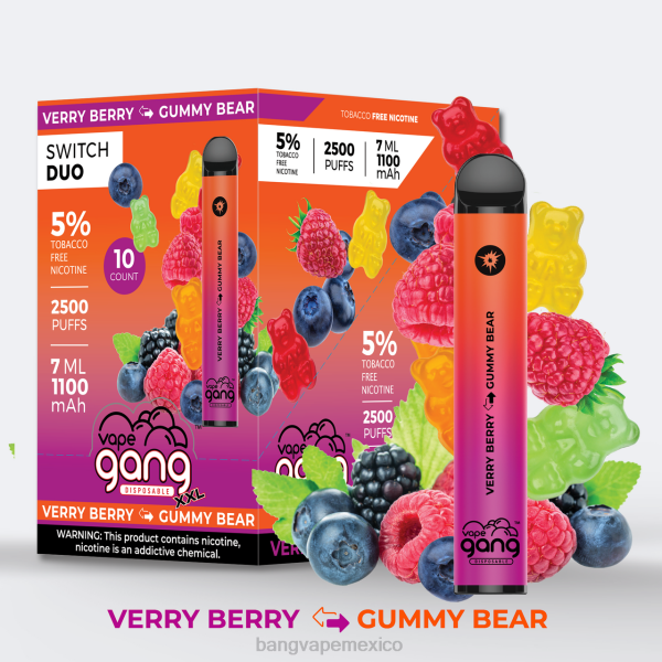 Vape Desechable Bang - Vape Gang Switch Duo 2 sabores (caja de 10) Z0LZ49 sandía exuberante - chicle