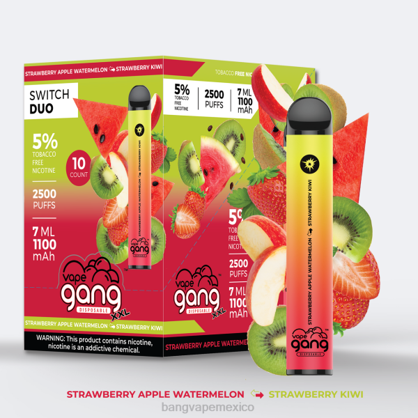 Vape Desechable Bang - Vape Gang Switch Duo 2 sabores (caja de 10) Z0LZ49 sandía exuberante - chicle
