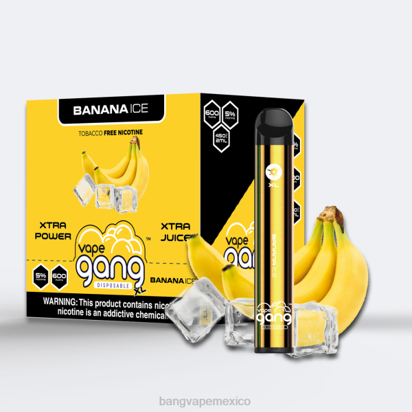 Bang Vape México - Vape Gang XL vaporizadores desechables 600 inhalaciones (caja de 10) Z0LZ63 hielo de plátano