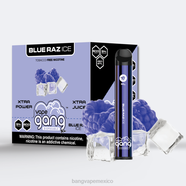 Vape Desechable Bang - Vape Gang XL vaporizadores desechables 600 inhalaciones (caja de 10) Z0LZ61 hielo azul