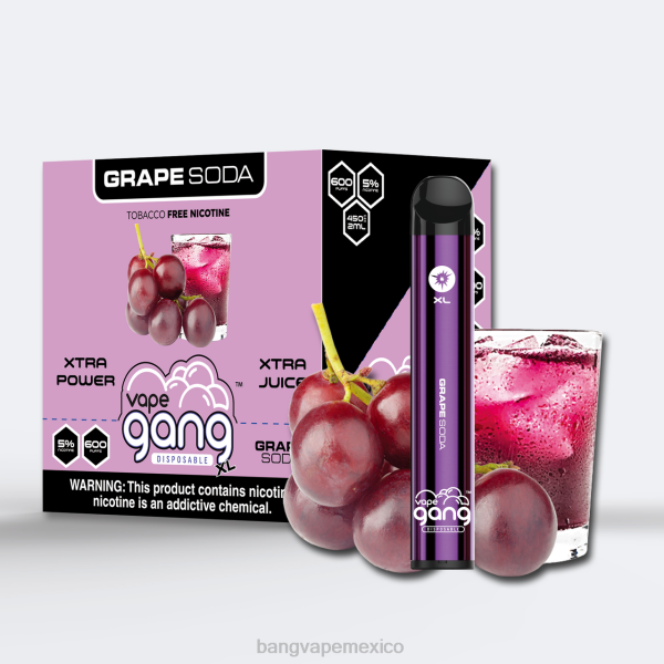 Vape Desechable Bang - Vape Gang XL vaporizadores desechables 600 inhalaciones (caja de 10) Z0LZ71 refresco de uva