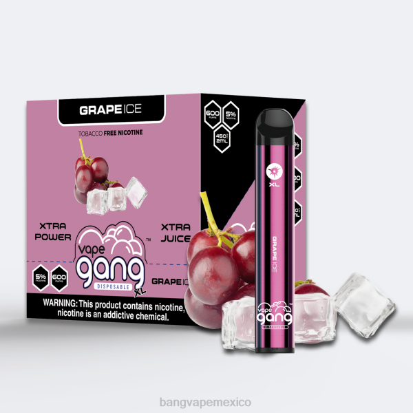 Vape With A Bang Precio - Vape Gang XL vaporizadores desechables 600 inhalaciones (caja de 10) Z0LZ62 hielo de uva